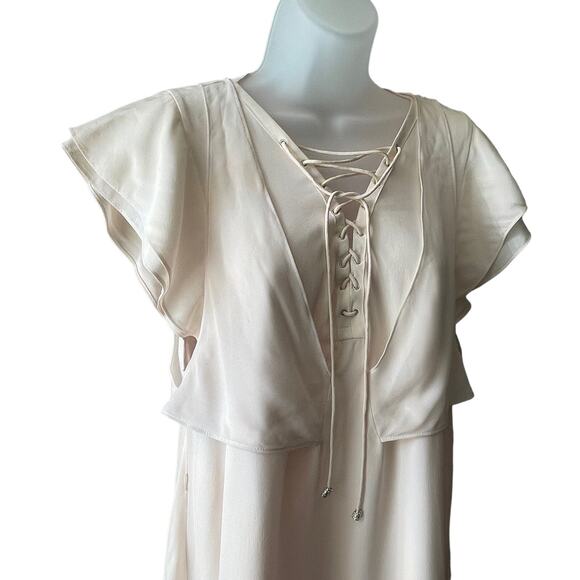 The Kooples Silk Flutter Dress in Blush NWT Size Medium - Picture 4 of 6